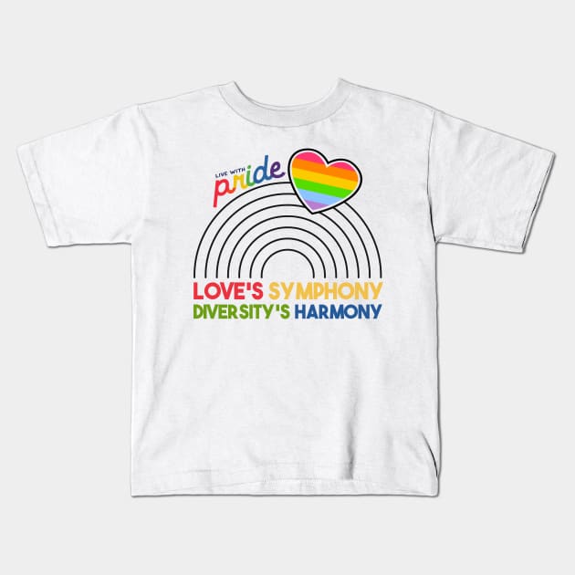 Pride: Love's Symphony, Diversity's Harmony Kids T-Shirt by limatcin